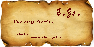 Bozsoky Zsófia névjegykártya