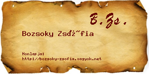 Bozsoky Zsófia névjegykártya