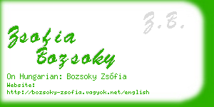 zsofia bozsoky business card