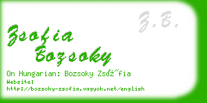 zsofia bozsoky business card